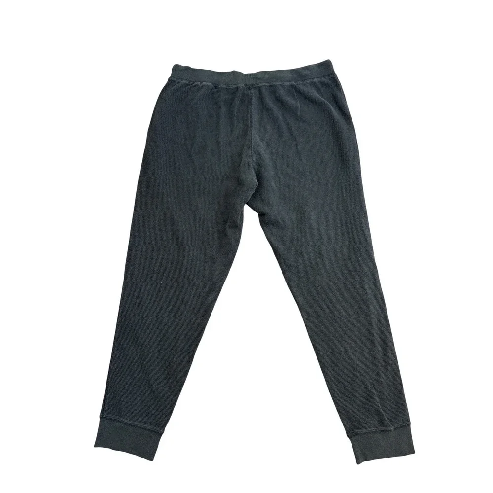 Polo Ralph Lauren Mens Black Waffle Knit Jogger Pants Thermal Lounge Large L